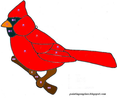 CARDINAL GLASS PATTERN STAINED | Patterns For You