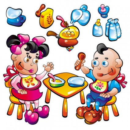 Kartun Bayi Makanan Mainan Vektor-kartun Vektor-vektor Gratis ...
