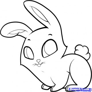 Two Cute White Baby Rabbits Cute Cartoon Bunny For Kids - Litle Pups