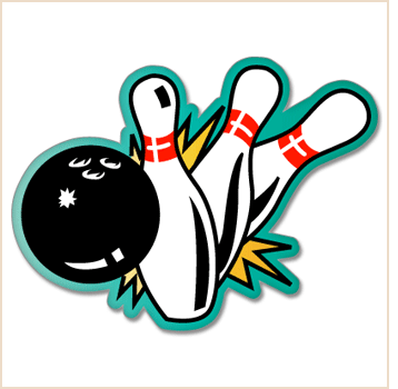 Retro bowling pin clipart