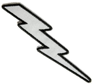 Reflective Lightning Bolt Right Iron on 1.25x5 Inch ...