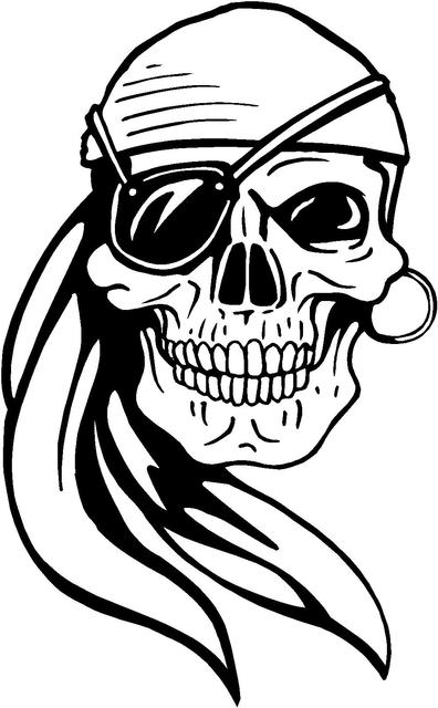 PIRATE SKULL STICKER WATERPROOF , BOAT JACHT KIT2