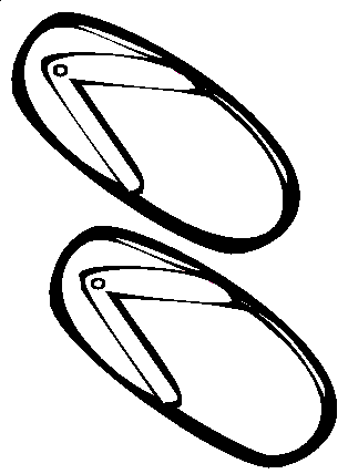 Flip Flop Sandals Coloring Book Page