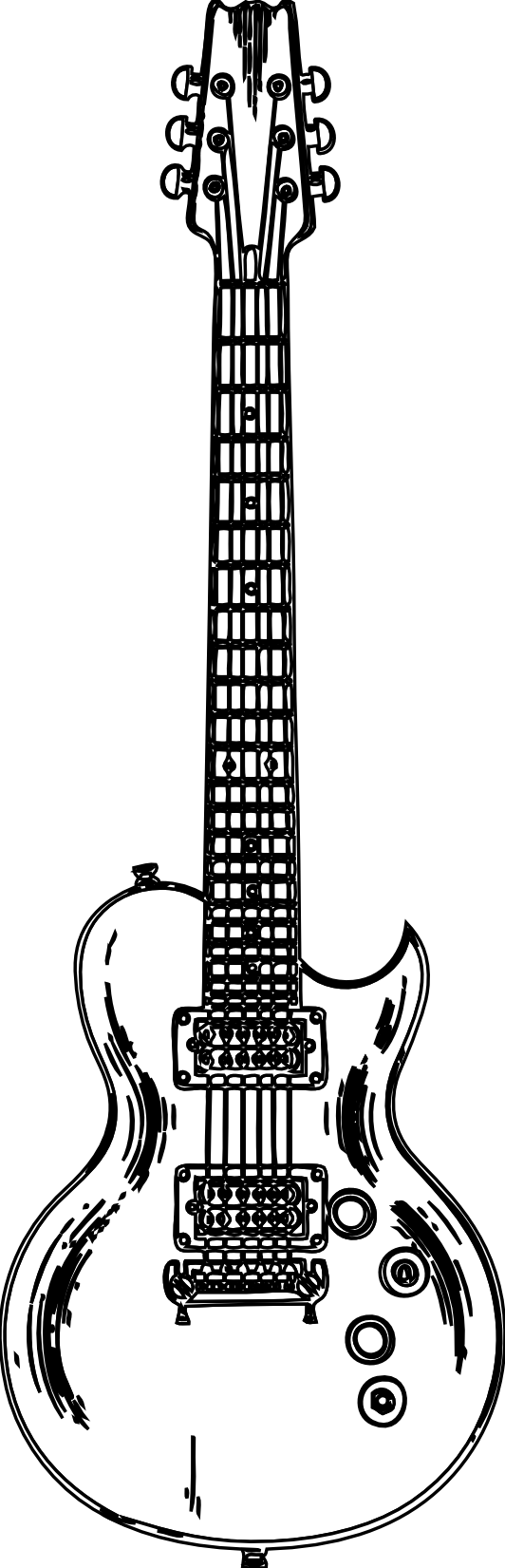 wooden guitar coloring book colouring black white ...