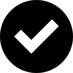 Check mark white on black circular background vector icon | Free ...