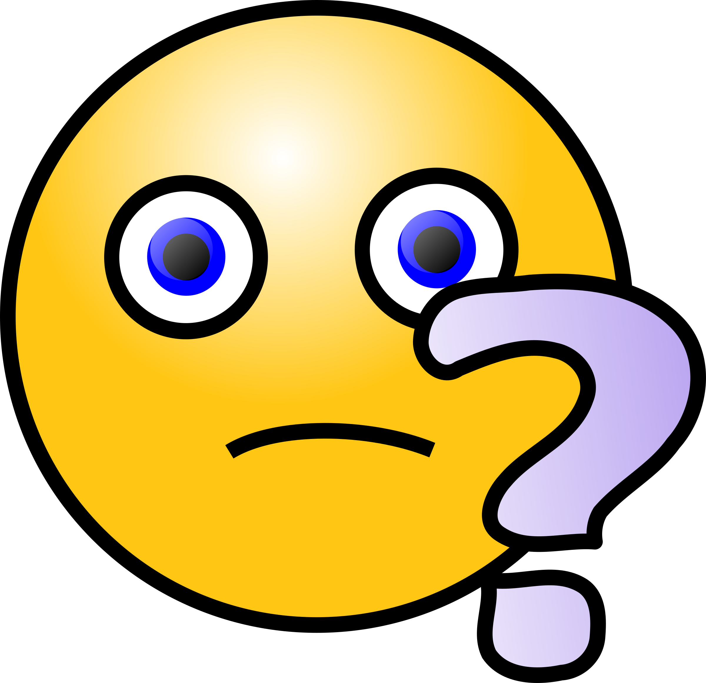 Clipart - Emoticons: Question face