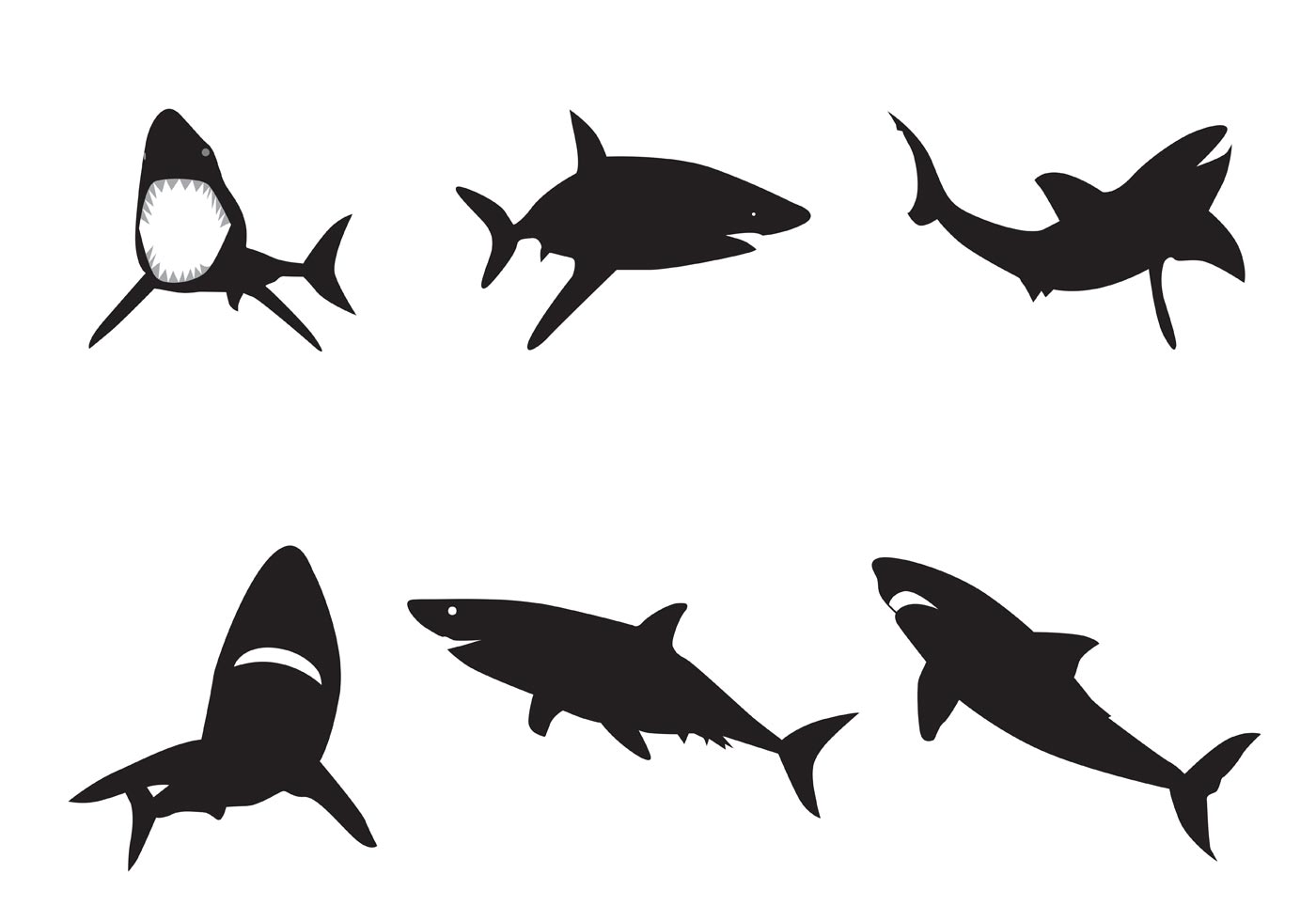 Great White Shark Silhouette Tattoo 98059 | NANOZINE