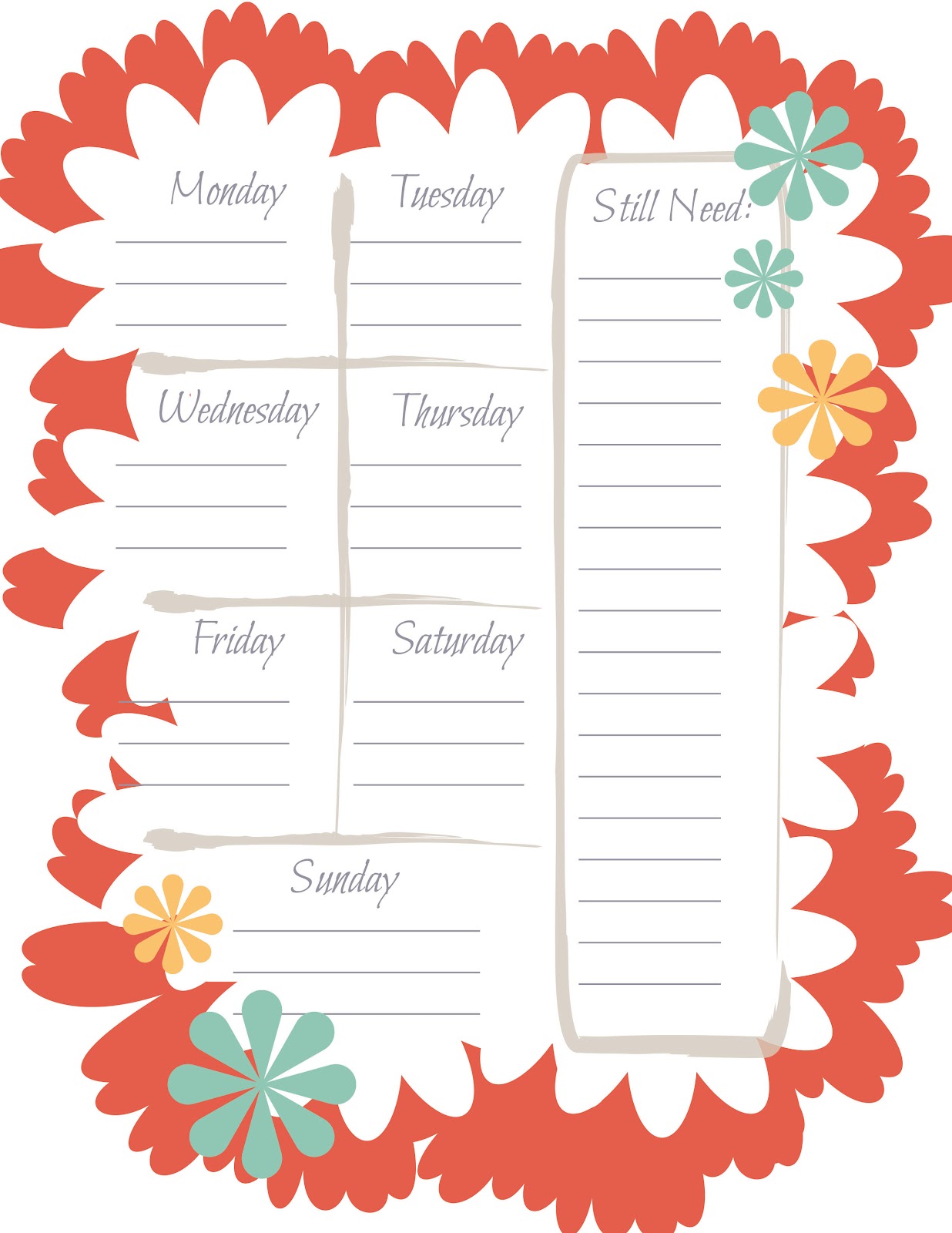 This Designer Cooks: Printable Weekly Menu Planner for Spring!