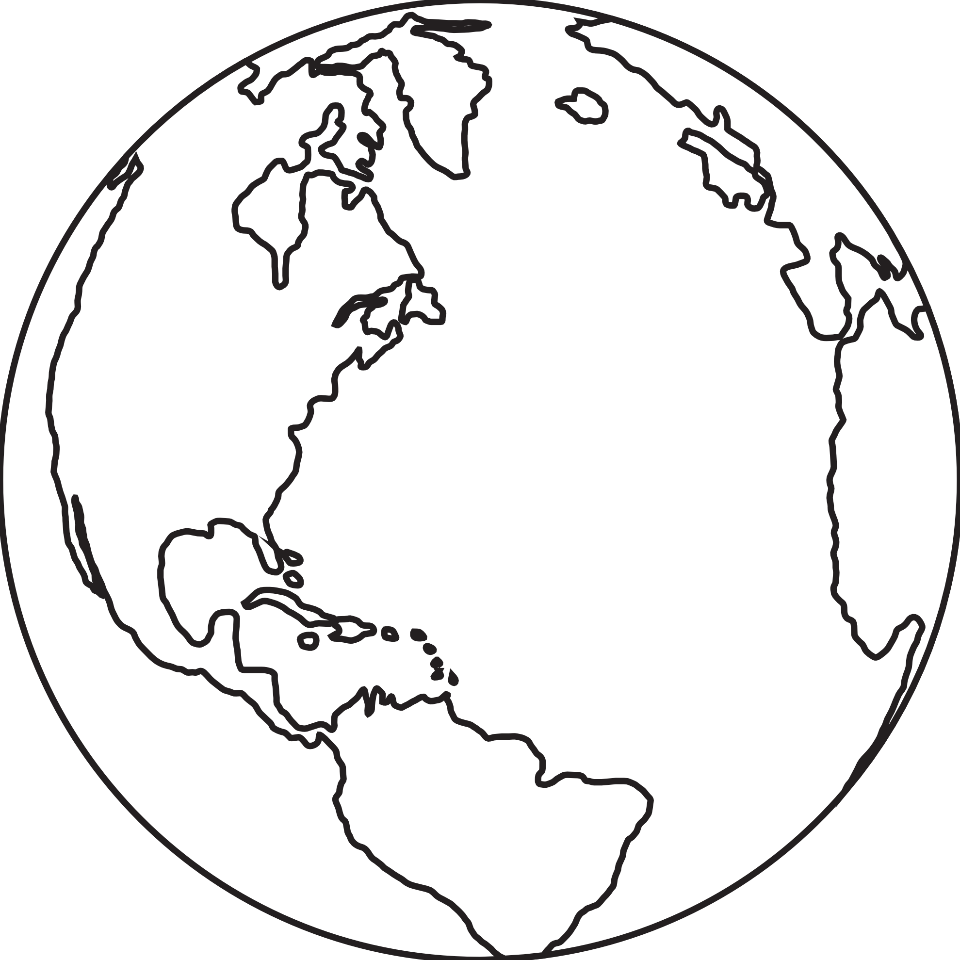 Earth drawing black and white - ClipartFox