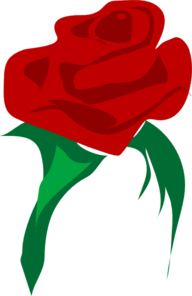 Single red rose clip art