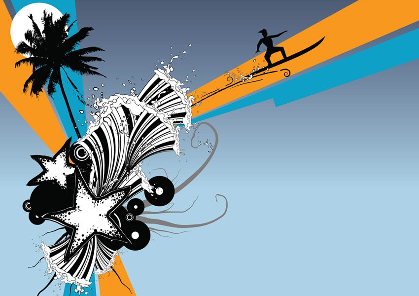 Beach Surf Graphics Vector Art & Graphics | freevector.com