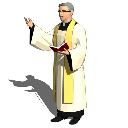 Priests (set 1) 3D Model - FormFonts 3D Models & Textures