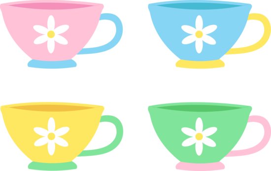 Blue tea cup clipart