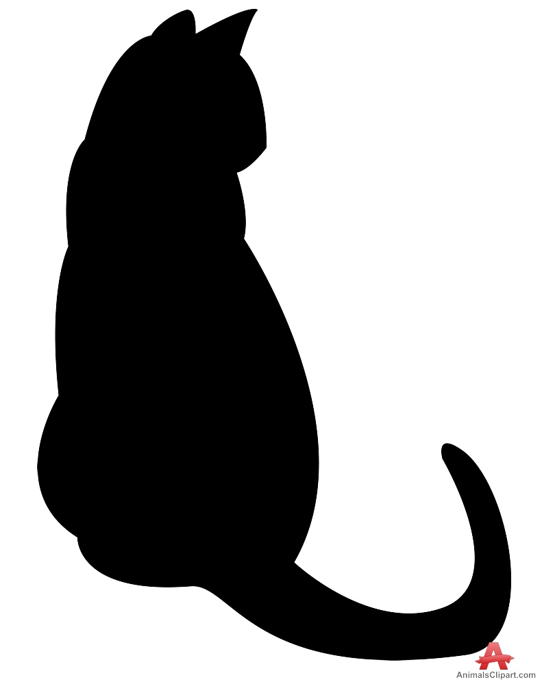 Cat Silhouette from the Back | Free Clipart Design Download