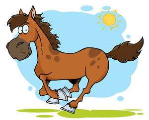 Horse Cartoon Clipart Image - Cartoon Horse, a Stallion Running Free