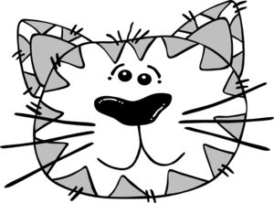 Cat face clip art black and white - ClipartFox