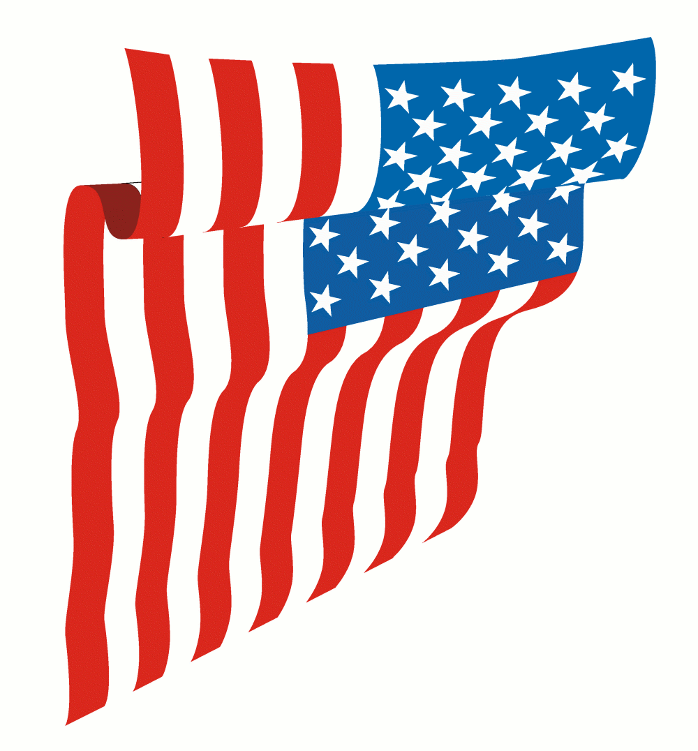 American Flag Waving Clipart