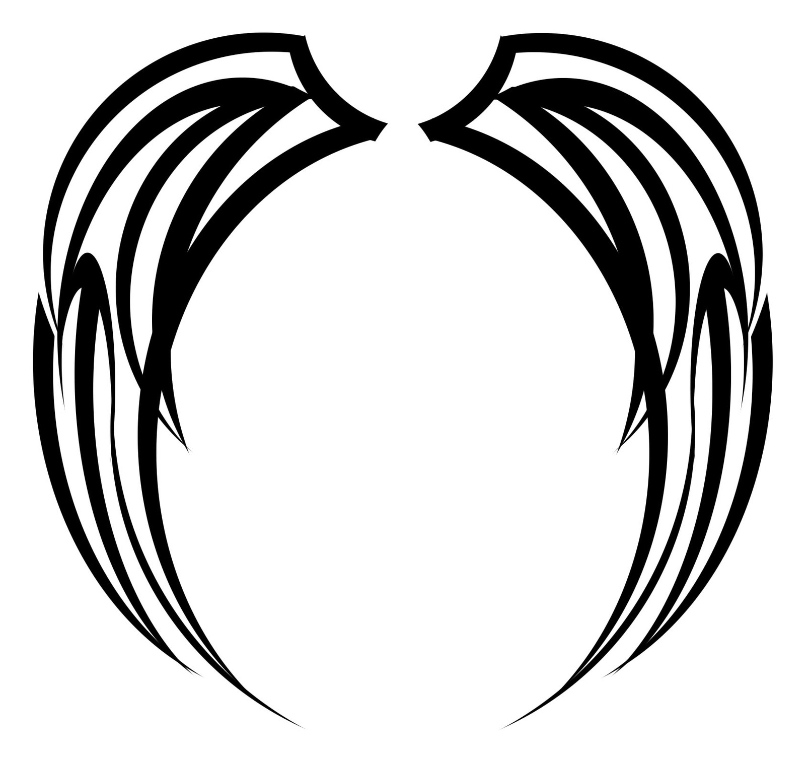 Simple Tribal Angel Wings Clipart - Free to use Clip Art Resource