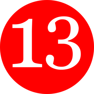 Red, Rounded,with Number 13 clip art - vector clip art online ...