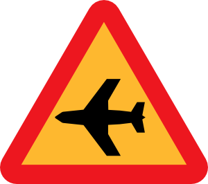 Airplane Roadsign clip art Free Vector