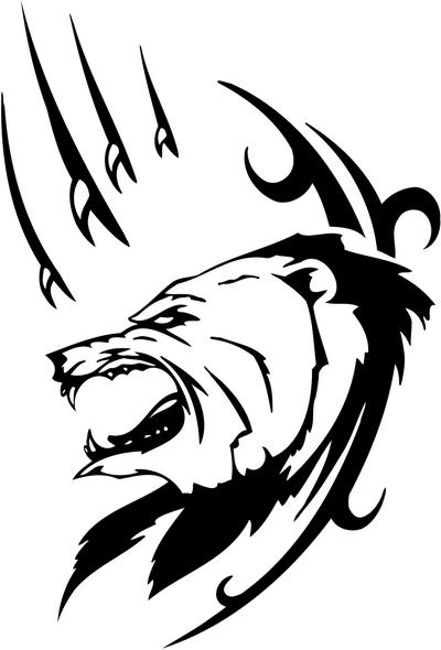 Tribal Bear Sticker Decals 09, tribal animals decal, tribal ...