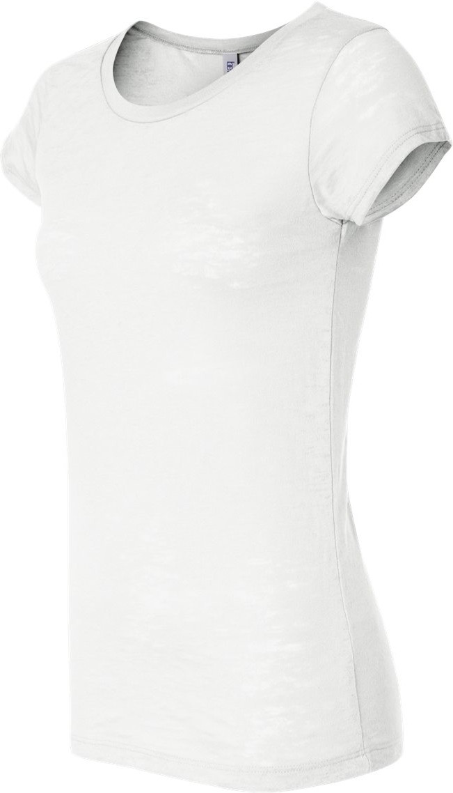 Bella Ladies' Juniors Fit Bernadette Capped Sleeve Burnout T Shirt ...