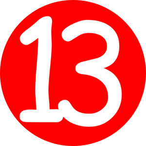 Red, Rounded,with Number 13 2 clip art - vector clip art online ...