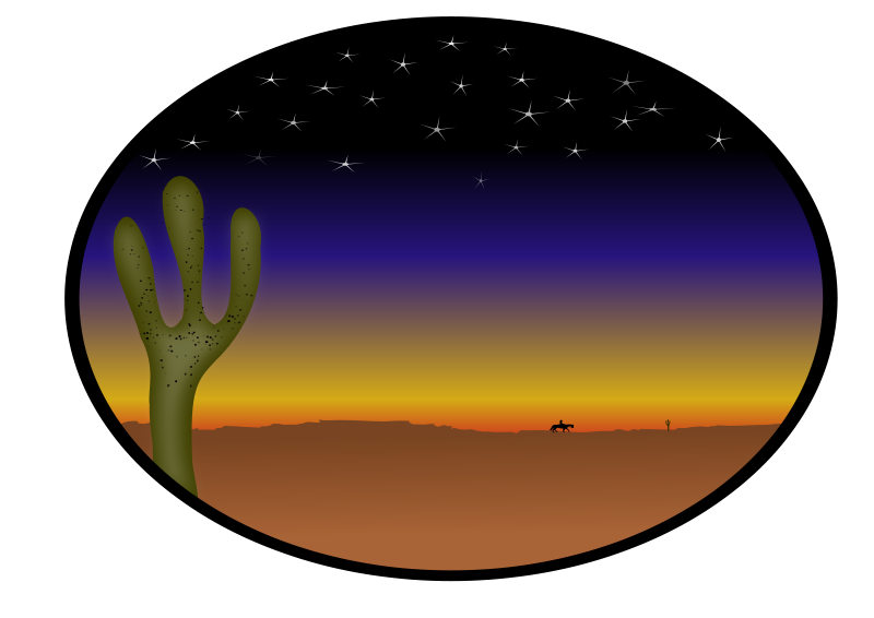 Cowboy sunset Free Vector