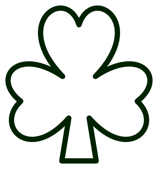 Saint Pattys Shamrock Black White Line Coloring Colouring Flower ...