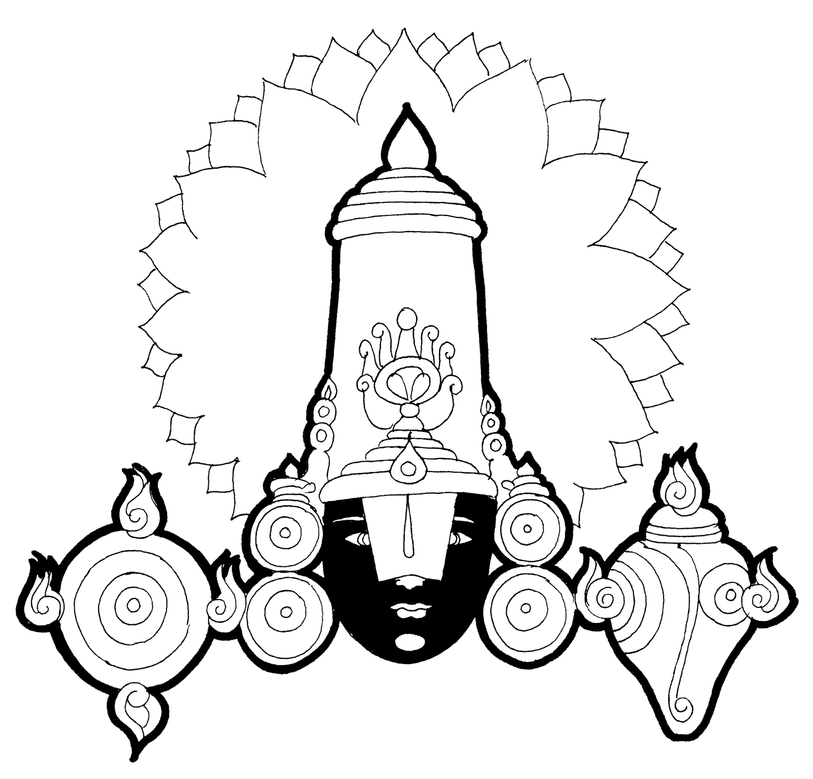 Tamil Cliparts: Venkatachalapathi Line Drawings for invitations