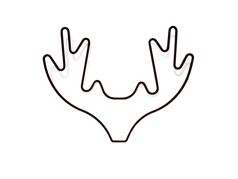 Best Photos of Reindeer Antler Outline - Free Reindeer Antler ...