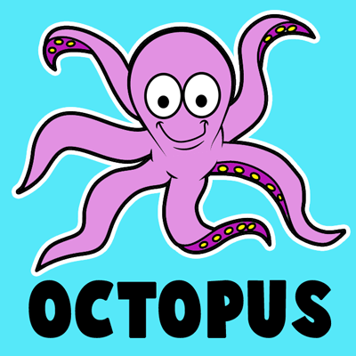 How to Draw a Cartoon Octopus with Easy Step by Step Drawing ...