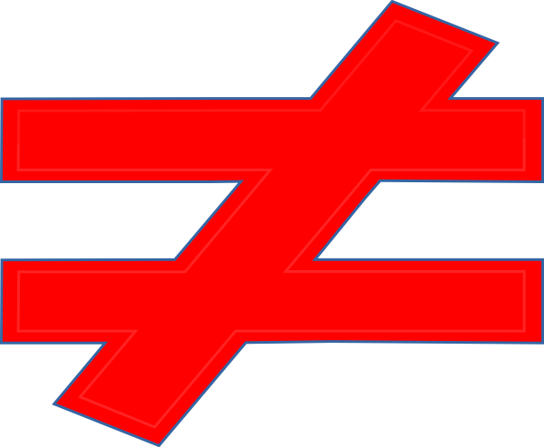 Does not equal sign clipart