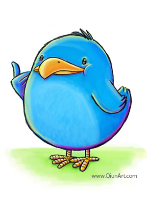Blue Bird” drawing on iPad 2 | QiunART