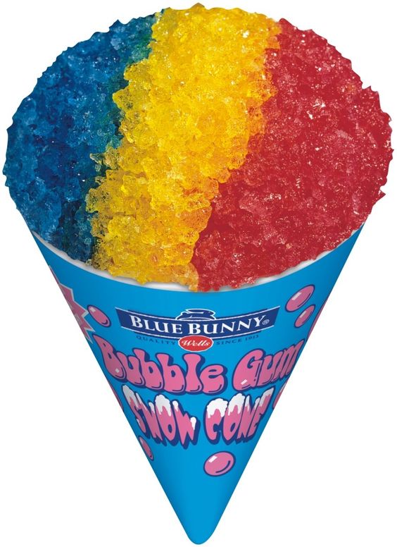Bubble gum, Snow cones and Snow