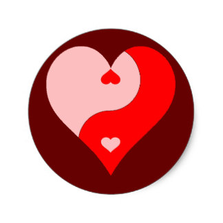 Yin Yang Symbol Love Stickers | Zazzle