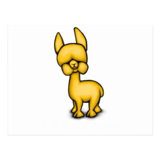 Cartoon Alpaca Postcards | Zazzle