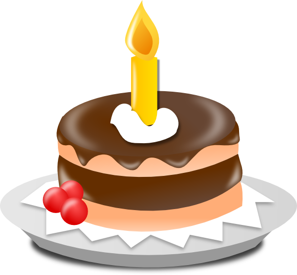 Birthday Cake And Candle Clip Art - vector clip art ...