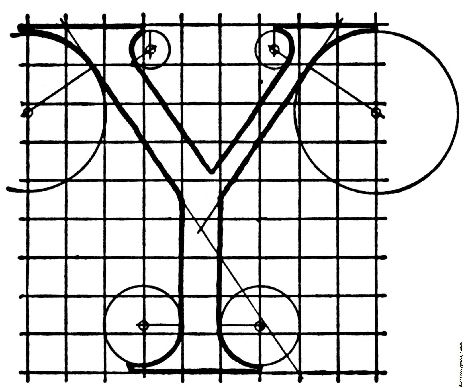 Letter Y from “Alphabet after Serlio” [image 500x418 pixels]