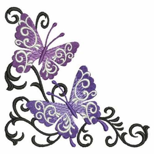 Butterfly corner border clipart