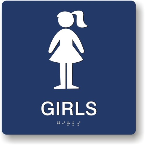 Girl's Restroom Braille Sign to meet ADA requirements for tactile ...