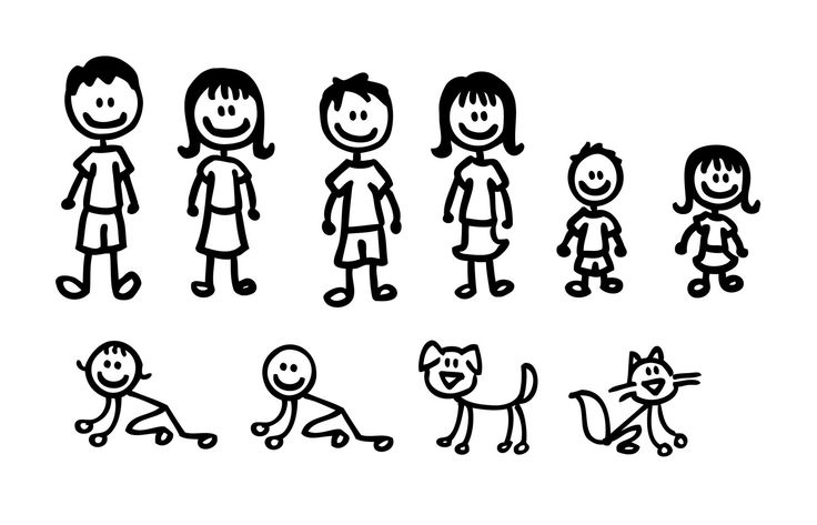 Dog, Cat & Family Stick Art | Clip Art- Stick Figures | Pinterest
