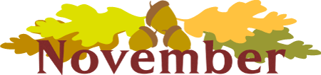 November Word Art Graphic Banner