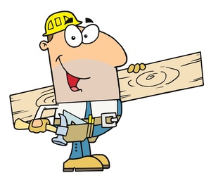 Carpenter Clipart Image - A Smiling Construction Worker.