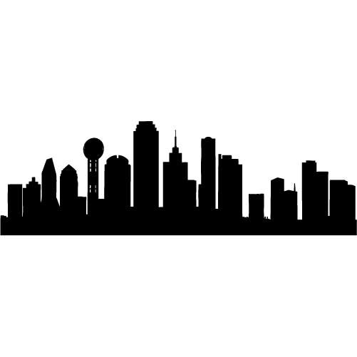 Dallas Skyline Silhouette MEDIUM Vinyl Wall Decal by wallstickz