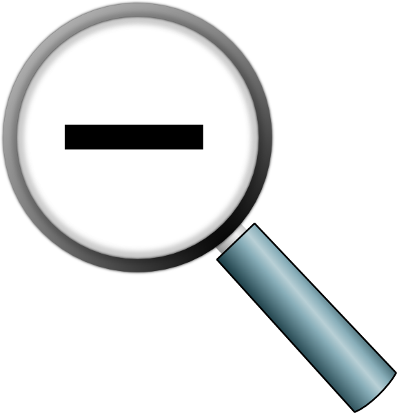 Transparent Magnifying Glass With Minus Sign Clip Art ...