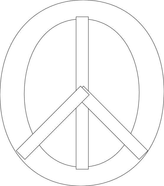 Peace Sign 7 Black White Line Art Christmas Xmas Peace on Earth ...