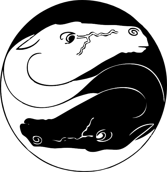 Yin Yang Horses clip art Free Vector
