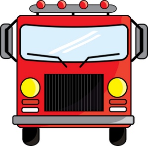 Firetruck Clipart Image - Cartoon of the Front of a Firetruck
