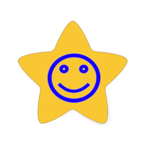 Smiley face star sticker from Zazzle.